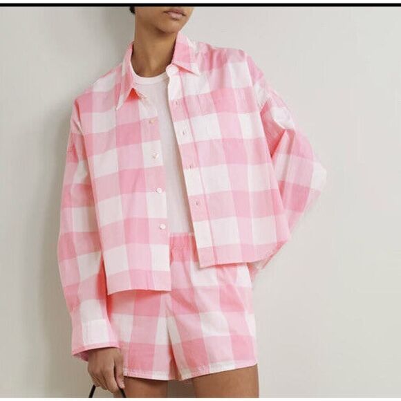 DENIMIST Asymmetric checked cotton-poplin shirt size XS - Picture 1 of 8